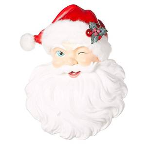 lot 3257 image: RAZ Imports Happy Hollydays 18 Santa Face Wall Art