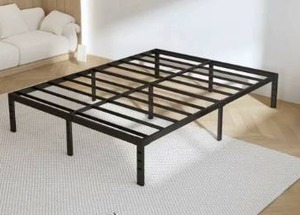 lot 3278 image: 14 Inch Full Bed Frame - Durable Platform Bed Frame Non-Slip Metal Bed Frame No Box Spring Needed Heavy Duty Full Size Bed Frame Easy Assembly Strong Bearing Capacity