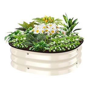 lot 3284 image: FarmGeo Raised Garden Bed Kit 8 Tall 2 in 1 Magnesium-Aluminum-Zinc Stainless Steel Metal Planter Box for Vegetables Flower Herb Patio��Beige��