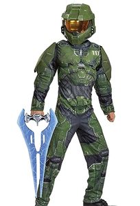 lot 3288 image: Disguise Master Chief Costume Small Costume with Halo Energy Sword Accessory