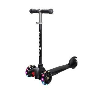 lot 3300 image: NDYKJPART Scooter for Kids, Adjustable Height, Light Up LED Wheels with Aluminum 3 Wheel Glider Scooter for Ages 2-5, Ideal Toddler Training for Ages 3-5 Boys and Girls (Black)