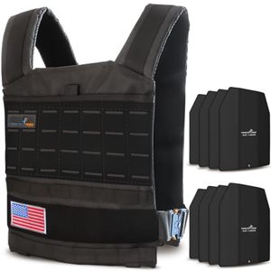 lot 3307 image: Gymnastics Power - Weighted Vest 6lb, 10lb, 12lb, 25lb, 35lb, 45lb, 60lb Removable Iron Weights for Men and Women Workout for Calisthenics and Fitness Sport Training (35 LB - Tactical - Black)