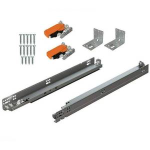 lot 3326 image: Blum 563H5330B 21 Tandem Drawer Slides Plus Blumotion Complete Kit. with Runners 563H, Locking Devices, Rear Mounting Brackets and Screws (for Face Frame Or Frameless Application), Zinc (Pack of 6)