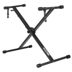 lot 3328 image: AODSK Single-X Keyboard Stand Adjustable Width & Height,Piano Stand with Locking Straps & Quick Release Mechanism (Keyboard Stand)