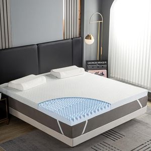 lot 3330 image: 4 Inch 7-Zone Memory Foam Mattress Topper California King with 100% Bamboo Rayon Cover, Cooling Gel-Infused Swirl Egg Crate Memory Foam, Standard 100 by Oeko-TEX Certified, Blue