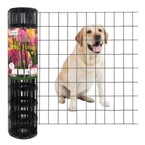 lot 3349 image: FOREHOGAR Black PVC Coated Welded Wire Fence 24 Inch x 25 Foot, 2 Inch x 3 Inch 16GA, Garden Border Fencing Roll Vinyl Coating Metal Wire Mesh for Yard Vegetable Plant Protection Poultry Netting