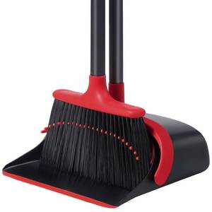 lot 3359 image: Broom and Dustpan Set for Home, Upgrade 52 Long Handle with Stand Up Dustpan Combo Set for Office Kitchen Lobby Floor Use