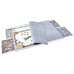 lot 3365 image: 1500 Piece Non-Wooden Jigsaw Puzzle Board with 4 Drawers, Portable Puzzle Table for Adults, Work Surface 35�26 Inch, 4.7 KG Lightweight Design