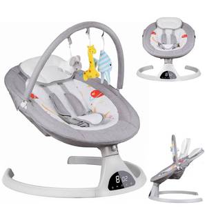 lot 3376 image: Baby Swing Bouncer Seat Chair for Infants, Electric Portable 2 in 1 Baby Rocker for Newborn to Toddlers, 5 Speeds 3-Level Seat Angle Adjustment Built in lullabies and Bluetooth Enable