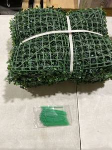 lot 4723 image: Aboofx Artificial Grass Wall Panels, 12 Pack Boxwood Decor for Interior Walls, Garden Fences, Greenery Backdrop