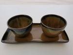 Tuxton Appetizer Plate with 2 Snack Bowls