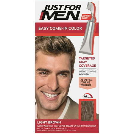 lot 500525 image: Just For Men Easy Comb-in Hair Color for Men with Applicator Light Brown A-25