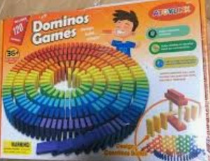 lot 170528 image: Atoylink 120 Pieces Dominoes, Wooden Building
