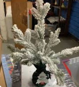 lot 170538 image: (2) Decorative 15�� Artificial Snow Tree