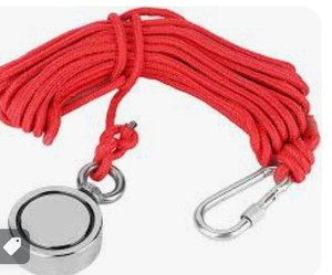 lot 170546 image: Ultra Strong Salvage Magnet, Magnetic Salvage 300KG Super Strong Pull Ring Deep Sea Hunting Recovery Magnet Fishing with 10M Rope
