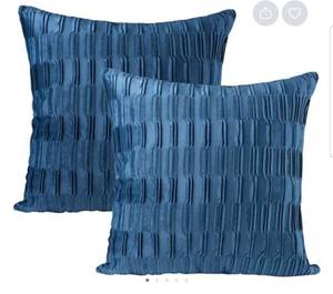 lot 170552 image: Set Of 2 Vagasi Velvet Throw Pillow Covers In Blue