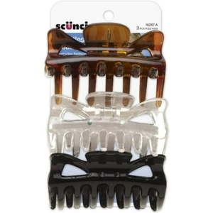 lot 170572 image: Scunci Effortless Beauty Basic Jaw Clips Assorted Colors 9-Count