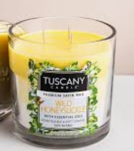lot 170629 image: Empire Tuscany wild Honeysuckle 3-wick Glass Jar Candle