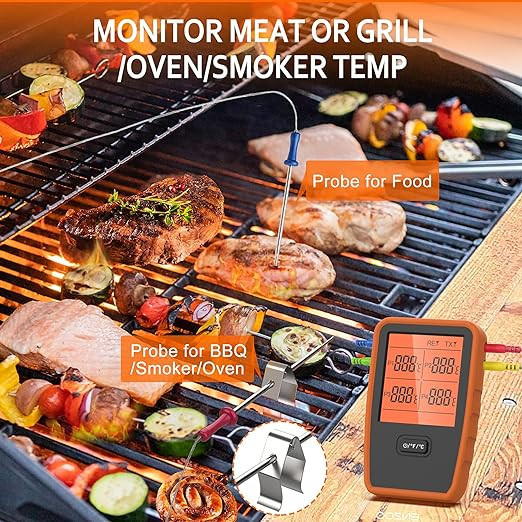 Enzoo Extended Range Wireless Digital BBQ Meat Thermometer with 4 Probes  and Storage Case BLUE  ***Quicke-Mart*** Mega Savings Unbelievable  Discounts decor office electronics reseller lots etc Take a look and save