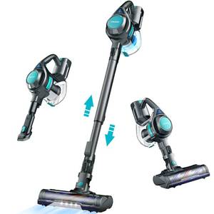 BIUBLE Cordless Spin Electric Mops with Water Tank, Led Light and Sprayer  for Floors,Tile & Hardwood Cleaning, with 6 Reusable Microfiber Pads,Black