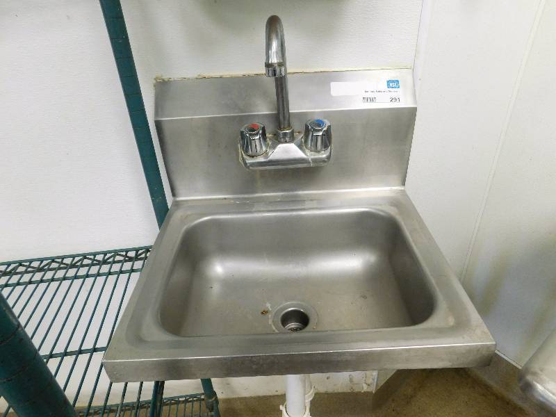 lot 291 image: Wall Mount Stainless Steel Hand Sink