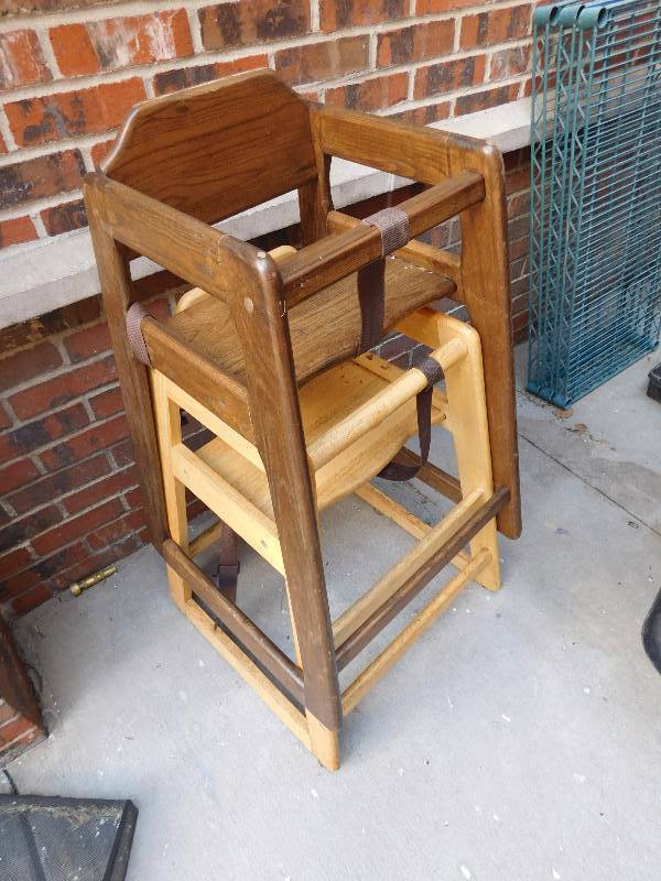 lot 298B image: Lot of 2 Wood High Chairs