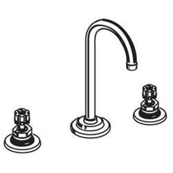 lot 5007 image: American Standard 7830.000.002 Heritage Commercial Widespread Faucet, Polished Chrome (Handles Not Included)
