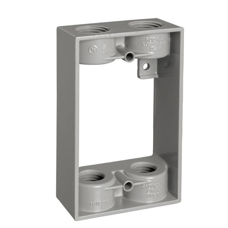lot 5042 image: Lot of 8 Box Ext 12In 4 Hole Gray