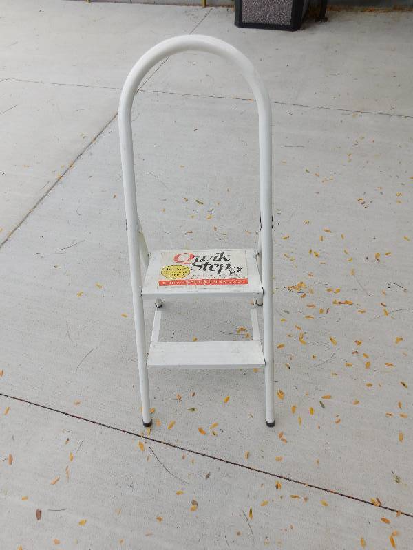 lot 8287 image: 2 Step Metallic Step Stool.