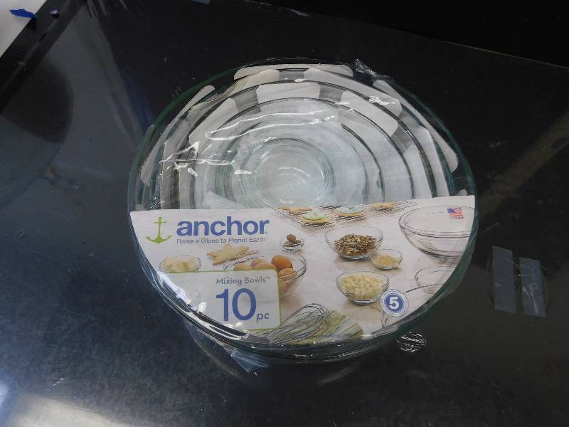 lot 8009 image: 10 pc Anchor Hocking Mixing Bowl Set BRAND NEW