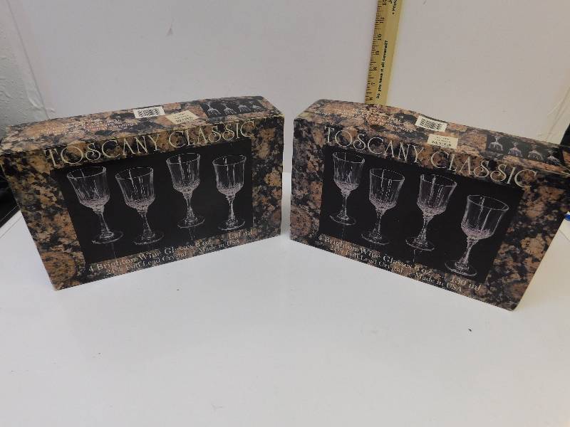 lot 8111 image: Toscany Classic Seven 6oz  Brighton Wine Glasses in Original Boxes.