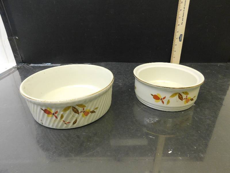 lot 8158 image: HALLs Superior Quality Kitchenware.  Two Casserole Bowls.