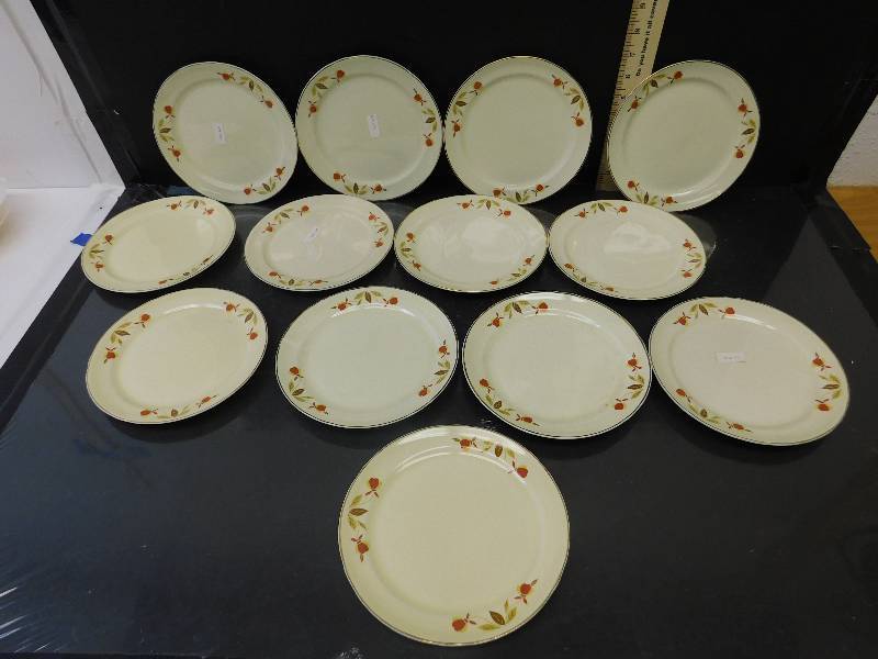 lot 8163 image: HALLs Superior Quality Kitchenware.  13 Dinner Plates.