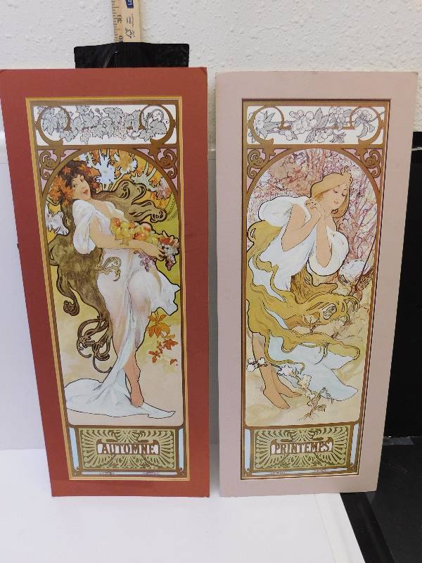 lot 8228 image: Two Saze Matched Plastic Cardboard Backed Images of Ornate Woman.