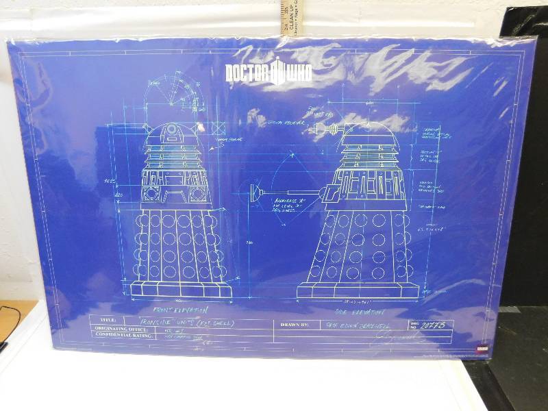 lot 8234 image: Dr. Who  Dalek Blueprints Poster.