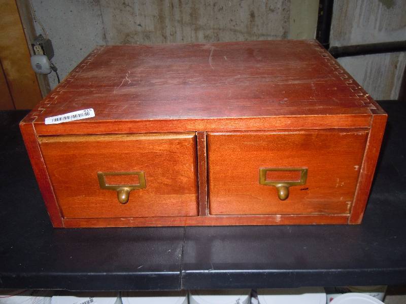 lot 815 image: Antique Wooden Filing Cabinet