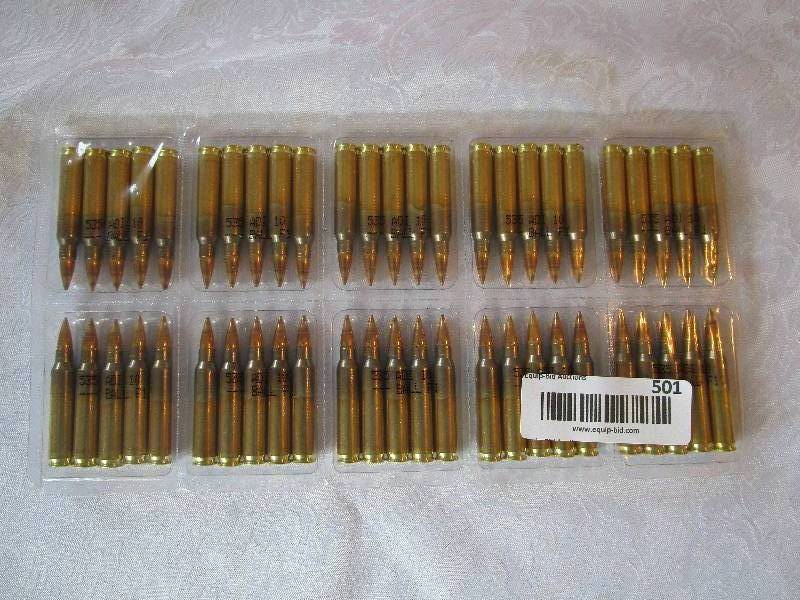 lot 501 image: 5.56mm Ball F1 Steel Core Ammo 50 rounds Vacuum Packed Never Opened