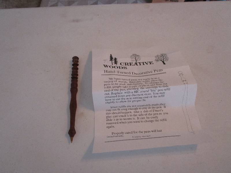 lot 763 image: Hand Turned Wood Pen