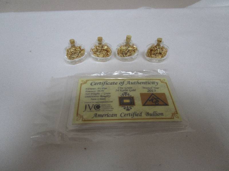 lot 652 image: Gold Flake Lot and Graded Silver