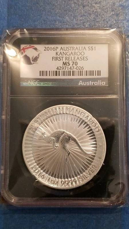 lot 69 image: 2016(P) Australia Kangaroo 1st Releases Uncirculated MS 70