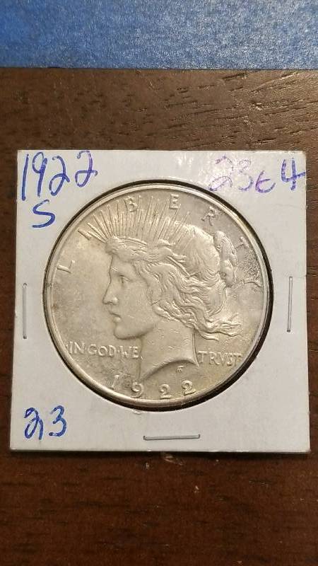 lot 76 image: 1922-S Morgan Silver Dollar