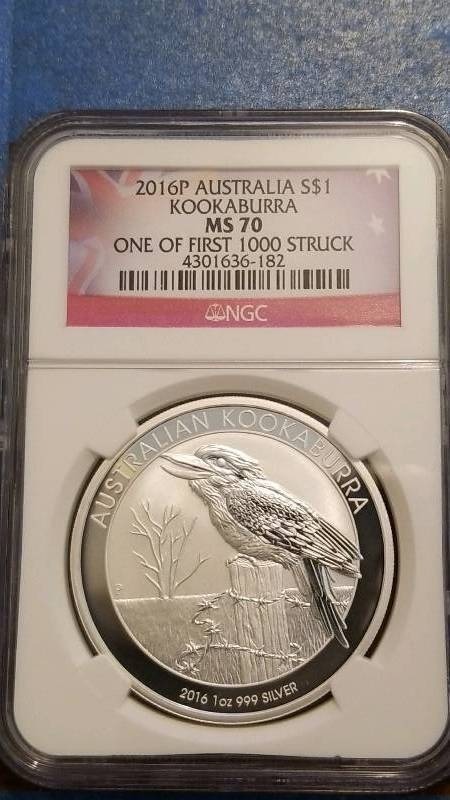 lot 78 image: 2016(P) Kookaburra 1 of 1,000 Struck Mint Uncirculated MS 70