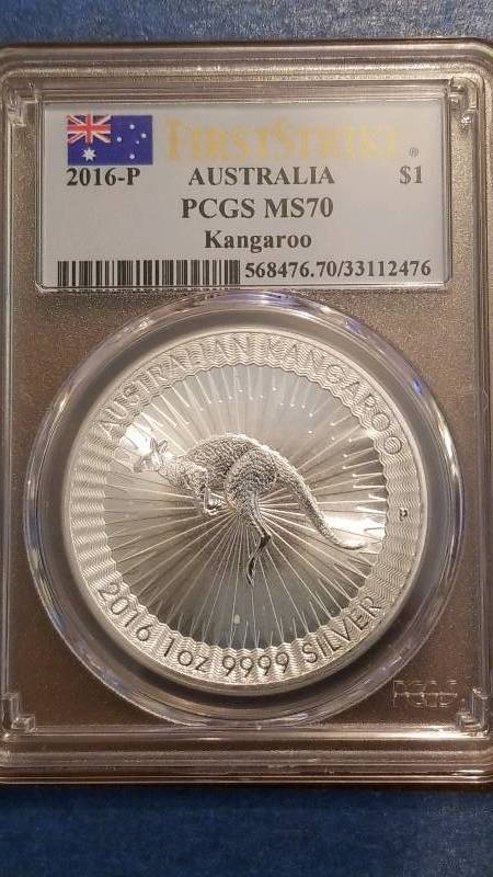 lot 79 image: 2016(P) Australia Kangaroo 1st Releases Uncirculated MS 70
