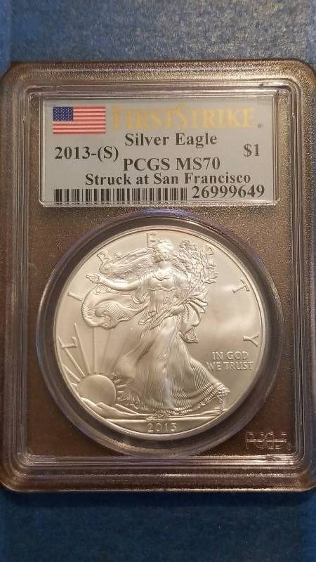lot 83 image: 2013(S) American Silver Eagle San Francisco Mint MS 70