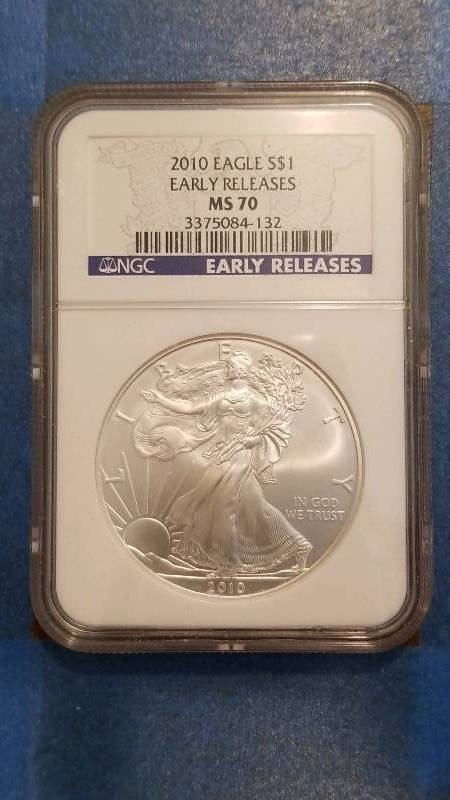 lot 781 image: 2010 American Silve Eagle Early Releases MS 70