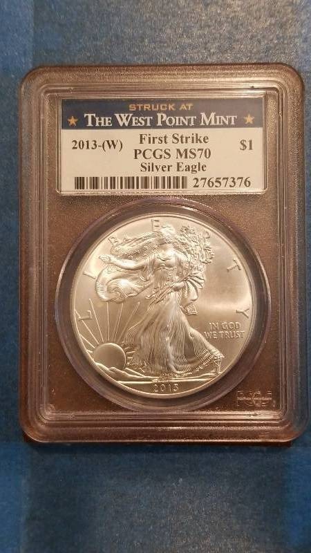 lot 786 image: 2013(W) American Silver Eagle West Point Mint Uncirculated MS 70