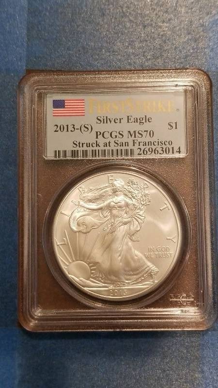 lot 792 image: 2013(S) American Silver Eagle San Francisco Mint MS 70