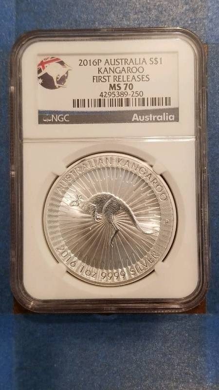 lot 535 image: 2016(P) Australia Kangaroo 1st Releases Uncirculated MS 70
