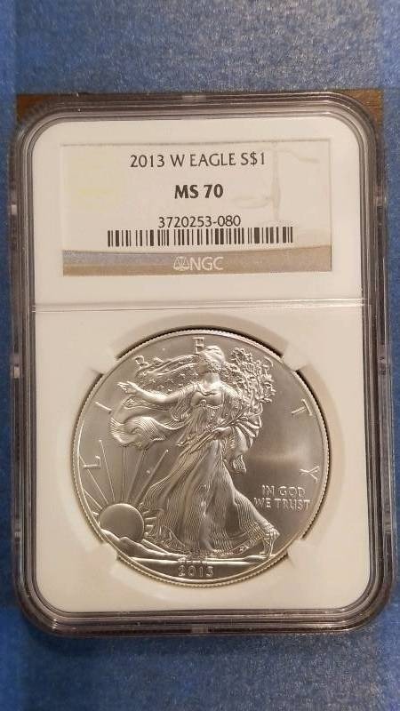 lot 719 image: 2013 (W) American Silver Eagle MS 70
