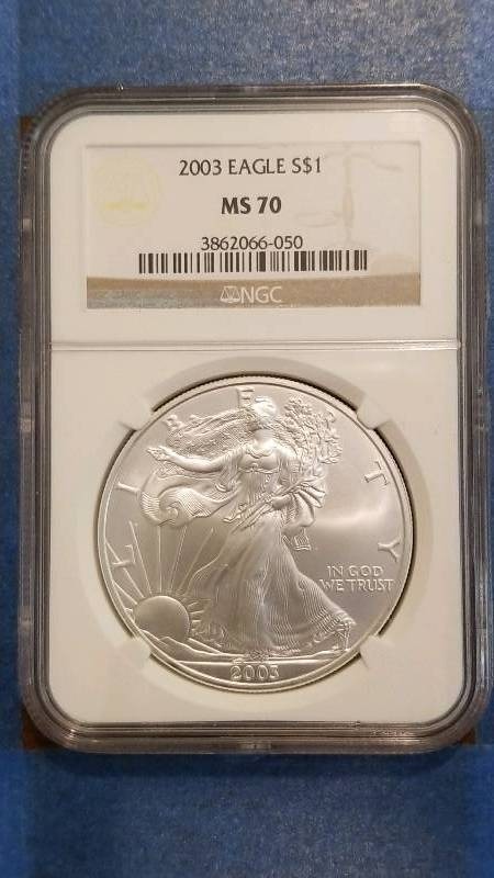 lot 720 image: 2003 American Silver Eagle MS 70
